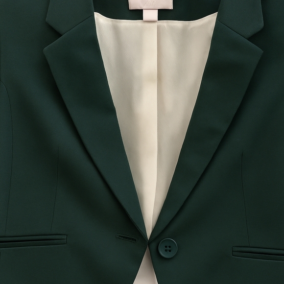 H&M Women’s Blazer Dark Green Size US 6 – Single Button Classic Jacket Office - Picture 2 of 4